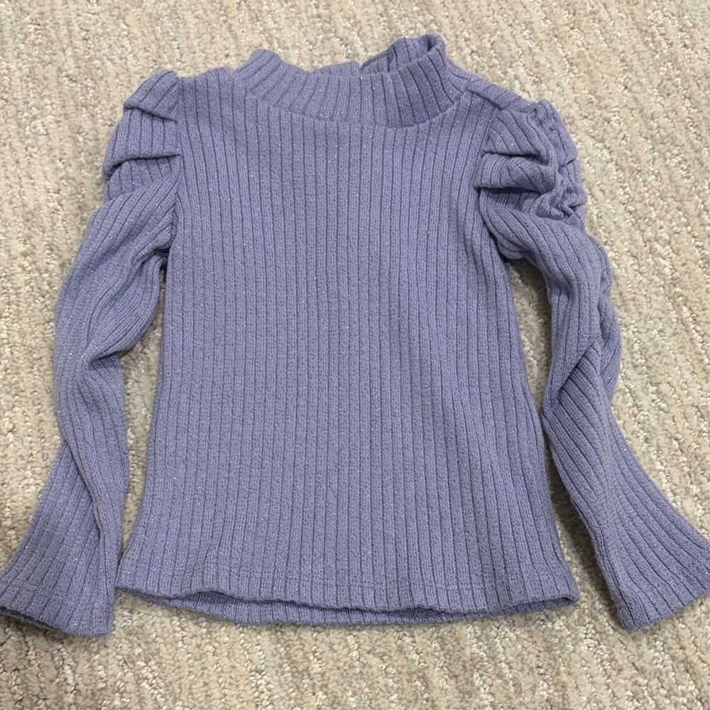 Janie and Jack Purple Ribbed Turtleneck Sweater